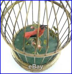 Antique Singing Bird In Cage Music Box Automation Chirps Head Moves See Video