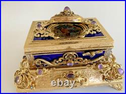 Antique Singing Bird Mechanical Music Box AUTOMATON Enamel Antique Singing Bird Mechanical Music Box AUTOMATON Enamel