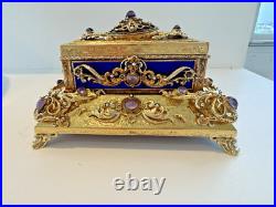 Antique Singing Bird Mechanical Music Box AUTOMATON Enamel Antique Singing Bird Mechanical Music Box AUTOMATON Enamel