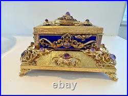 Antique Singing Bird Mechanical Music Box AUTOMATON Enamel Antique Singing Bird Mechanical Music Box AUTOMATON Enamel