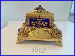 Antique Singing Bird Mechanical Music Box AUTOMATON Enamel Antique Singing Bird Mechanical Music Box AUTOMATON Enamel