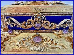Antique Singing Bird Mechanical Music Box AUTOMATON Enamel Antique Singing Bird Mechanical Music Box AUTOMATON Enamel