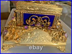 Antique Singing Bird Mechanical Music Box AUTOMATON Enamel Antique Singing Bird Mechanical Music Box AUTOMATON Enamel