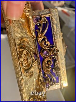 Antique Singing Bird Mechanical Music Box AUTOMATON Enamel Antique Singing Bird Mechanical Music Box AUTOMATON Enamel