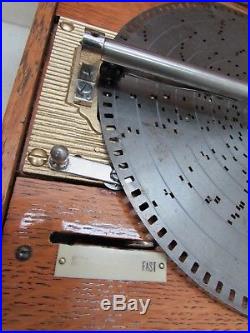 Antique Stella 9.5 Disc Music Box Hand Wind Clockwork Machine Oak Cabinet Plays