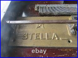 Antique Stella Music Box Mahogany Carved Mermod Freres 17 INCH
