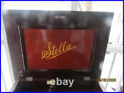 Antique Stella Music Box With Disc PARTS OR REPAIR 17 1/4