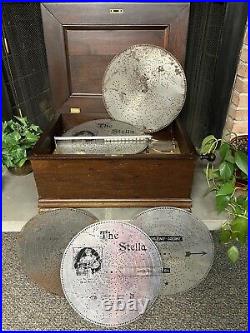 Antique Stella Music Box With Discs