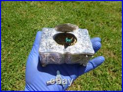 Antique Sterling Silver Swiss Singing Bird Box Unique Singing Tone Rare Movement