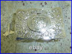 Antique Sterling Silver Swiss Singing Bird Box Unique Singing Tone Rare Movement