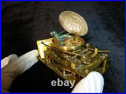 Antique Sterling Silver Swiss Singing Bird Box Unique Singing Tone Rare Movement