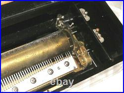 Antique Swiss 20 Cylinder Music Box- 12 Tunes- Wood Inlayes-crank Handle
