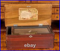 Antique Swiss 6-Air Cylinder Music Box Jacot NY Mermod Frères -Needs Service