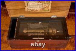Antique Swiss 6-Air Cylinder Music Box Jacot NY Mermod Frères -Needs Service