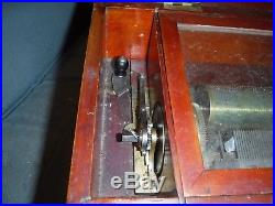 Antique Swiss 6 Airs Programme 12 Pouces Cylinder Music Box Circa 1880