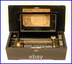 Antique Swiss 8-1/4 Cylinder 10 Tune Music Box