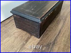 Antique Swiss 8 1/4 Cylinder Music Box Wood Case Tested WORKS Free Ship