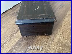 Antique Swiss 8 1/4 Cylinder Music Box Wood Case Tested WORKS Free Ship