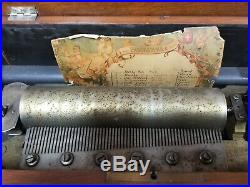 Antique Swiss 8 Aires Song Cylinder Music Box 1800's Old