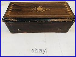 Antique Swiss 8 Cylinder Music Box Length 16 X 7 X 5 excellent working