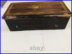 Antique Swiss 8 Cylinder Music Box Length 16 X 7 X 5 excellent working