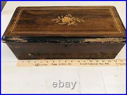 Antique Swiss 8 Cylinder Music Box Length 16 X 7 X 5 excellent working