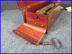 Antique Swiss 8 Tune Cylinder Music Box, Works, All Teeth Good