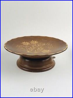Antique Swiss Black Forest Carved MUSIC BOX Plate Spins Brienz c1900 Love Story