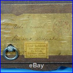 Antique Swiss BlackForest Carved Rabbit WHIP HOOK MUSIC BOX c1880 Schurch Patent