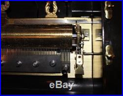 Antique Swiss Bremond 6-bell 8-song Cylinder Music Box 1876