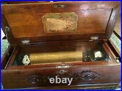 Antique Swiss Cylinder Music Box 12 songs