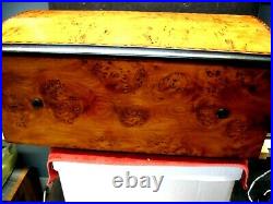 Antique Swiss Cylinder Music Box. A Burlwood Light Case With Inlay