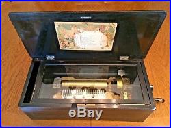 Antique Swiss Cylinder Music Box Plays 10 Songs inc. Rock A Bye Baby AAFA