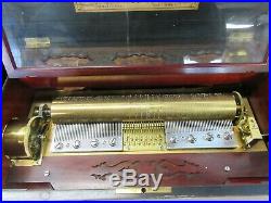 Antique Swiss Cylinder Music Box w Reed Organ, NR, Video, LOOK