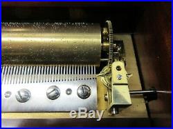 Antique Swiss Cylinder Music Box w Reed Organ, NR, Video, LOOK
