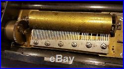 Antique Swiss Cylinder Type Music Box Parts or Restoration Project Tune Sheet
