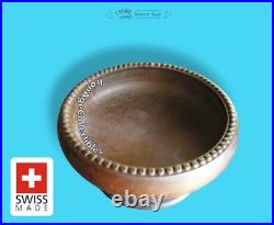 Antique Swiss Huggler Wood Nut Bowl Music Box Handcrafted Interlaken Switzerland