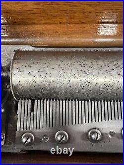 Antique Swiss Long Cylinder 8 Airs Music Box Sublime Harmonie