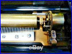 Antique Swiss Made Brass Cylinder 12 Tune Music Box Virtually Flawless