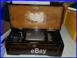 Antique Swiss Music Box 6 Songs circa 1900