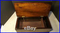 Antique Swiss Type Music Box Parts Pieces Inlaid Case Spring Barrel Governor