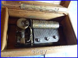 Antique Swiss mechanical 3 tune music box Abraham lincoln s family rare