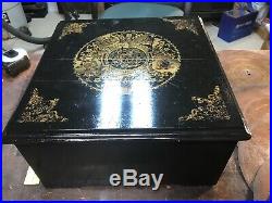 Antique Symphonion 10 5/8 Double Comb Music Box With 6 Discs
