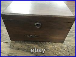 Antique Symphonion Comb Disc Music Box Wood Case