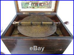 Antique Symphonion Disc Music Box 15 Discs Working 19th Century