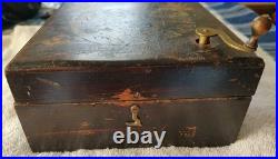 Antique Symphonion Disc Music Box c. 1890s Germany Litho Lid Works with Disc Rare