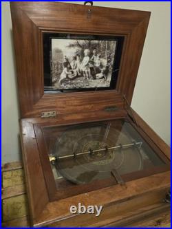 Antique Symphonion Disc Music Box with Ludwig Brüder Disc Working Germany
