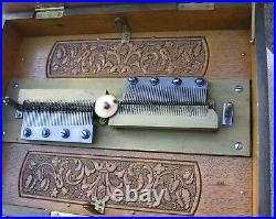 Antique Symphonion Double Comb Disc Music Box Ornate Wood Case LISTEN TO IT NOW