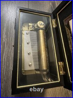 Antique Thorens Switzerland 6 Tune Key Wind Music Box Vintage