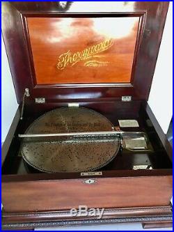 Antique Thornwood (Stella) 15 1/2 in. Disc Music Box- Plays Beautifully-10 Discs